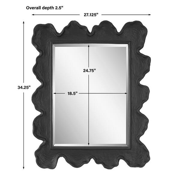 Uttermost Sea Coral Black Mirror - 27.13"W x 34.25"H x 2.5"D