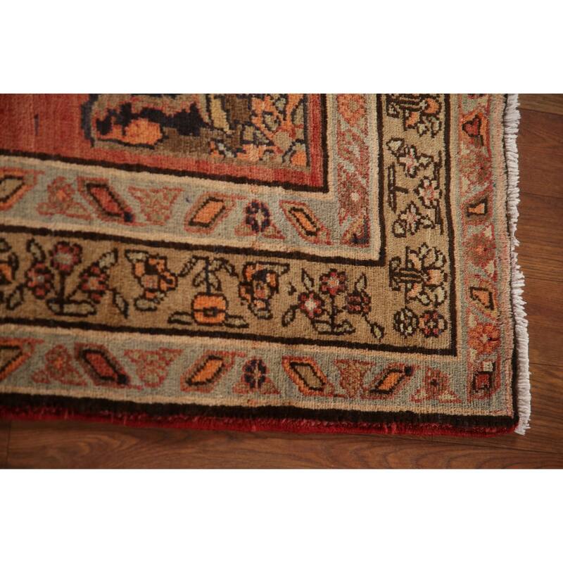 Tabriz Persian Vintage Runner Rug Handmade Wool Carpet - 3'8"x 11'4"