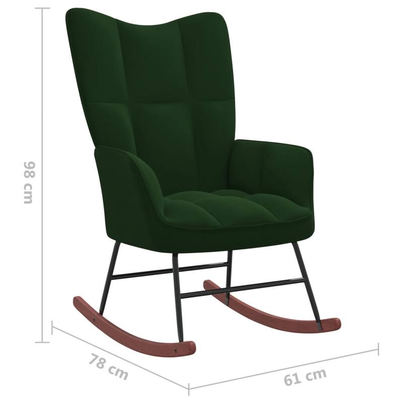 vidaXL Rocking Chair Accent Side Chair Padded Seat for Living Room Velvet