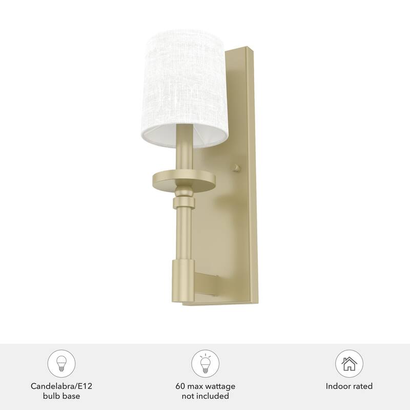 Hunter Briargrove 1 Light Wall Sconce with Shade - Geometric, Transitional