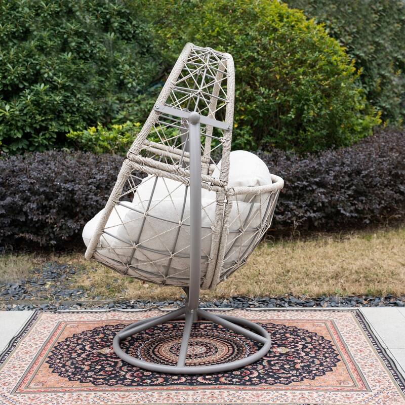 48.8" Outdoor Rocking Chair with Padded Cushion