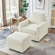 preview thumbnail 28 of 34, Modern Corduroy Chaise Lounge with Ottoman,Accent Chair for Living Room Beige