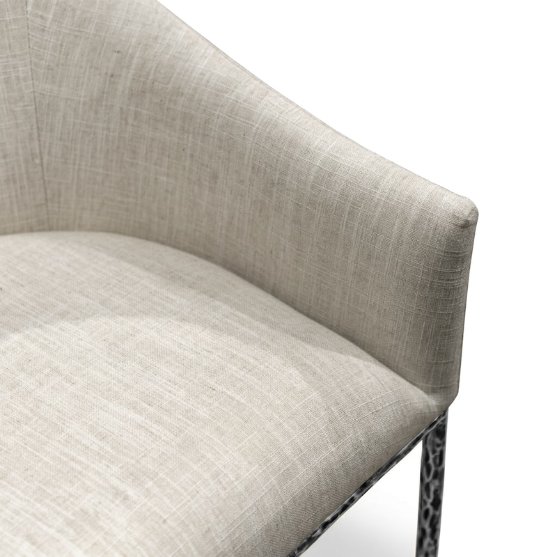 Furniture of America Zefini Modern Hammered Metal Padded Arm Chair