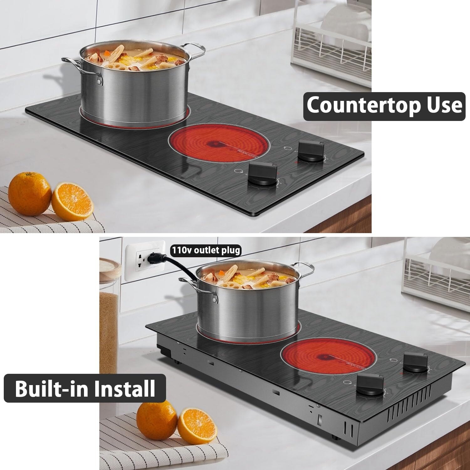 Outlet on outlet top of stove