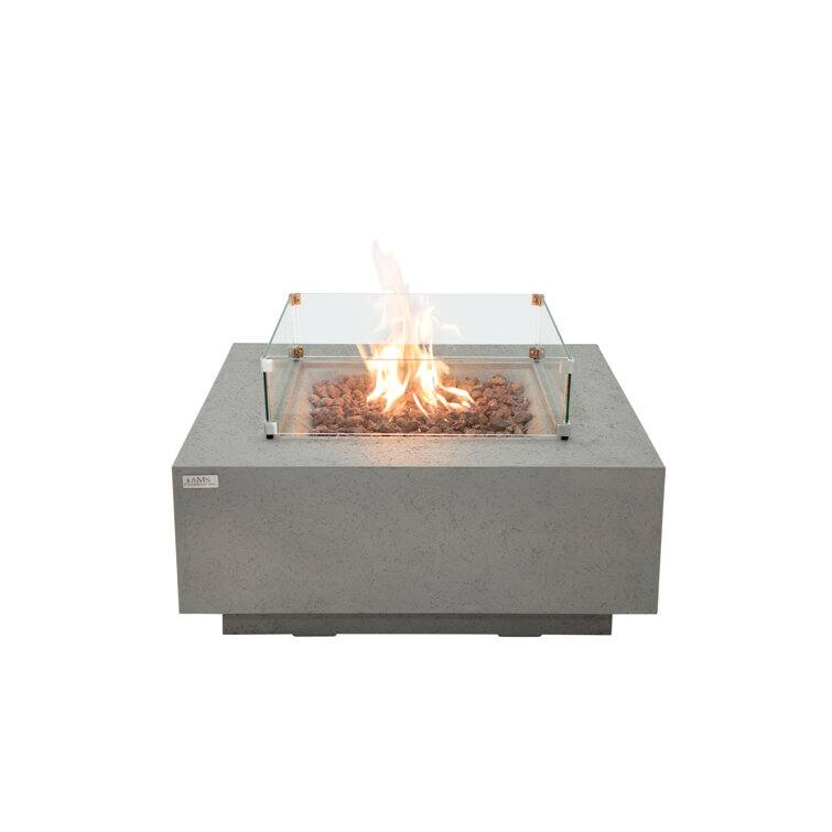 AMS Fireplace Brooklyn Travertine Fire Pit Bundle - 40" x 40" x 17"
