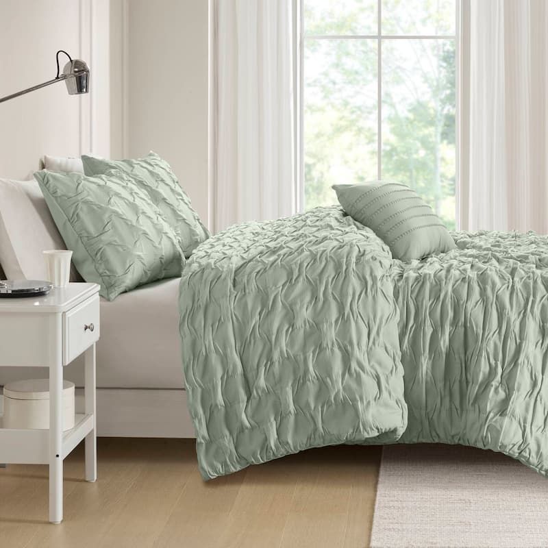 Chelsea Square Bailey Diamond Pucker Woven Comforter Set