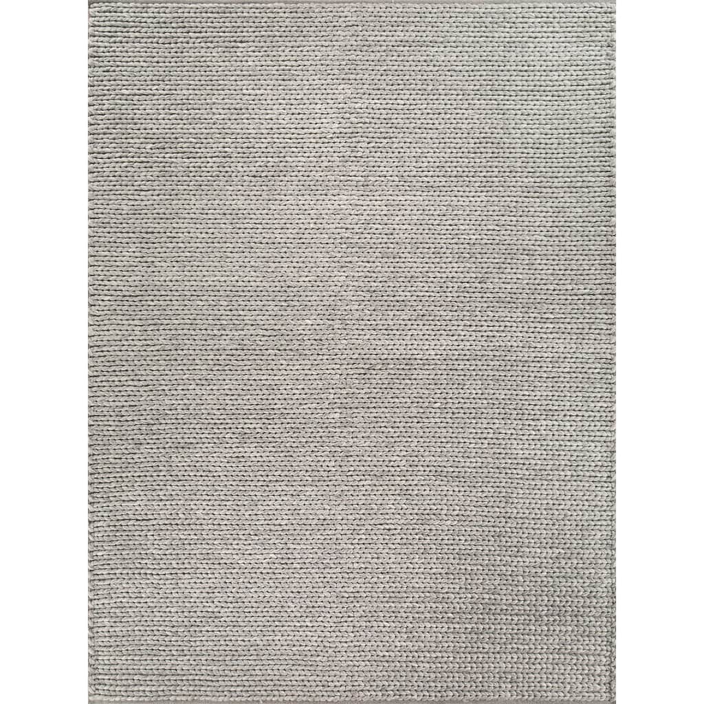 EXQUISITE RUGS Arlow Handwoven Polyester/Cotton Dark Grey Area Rug.