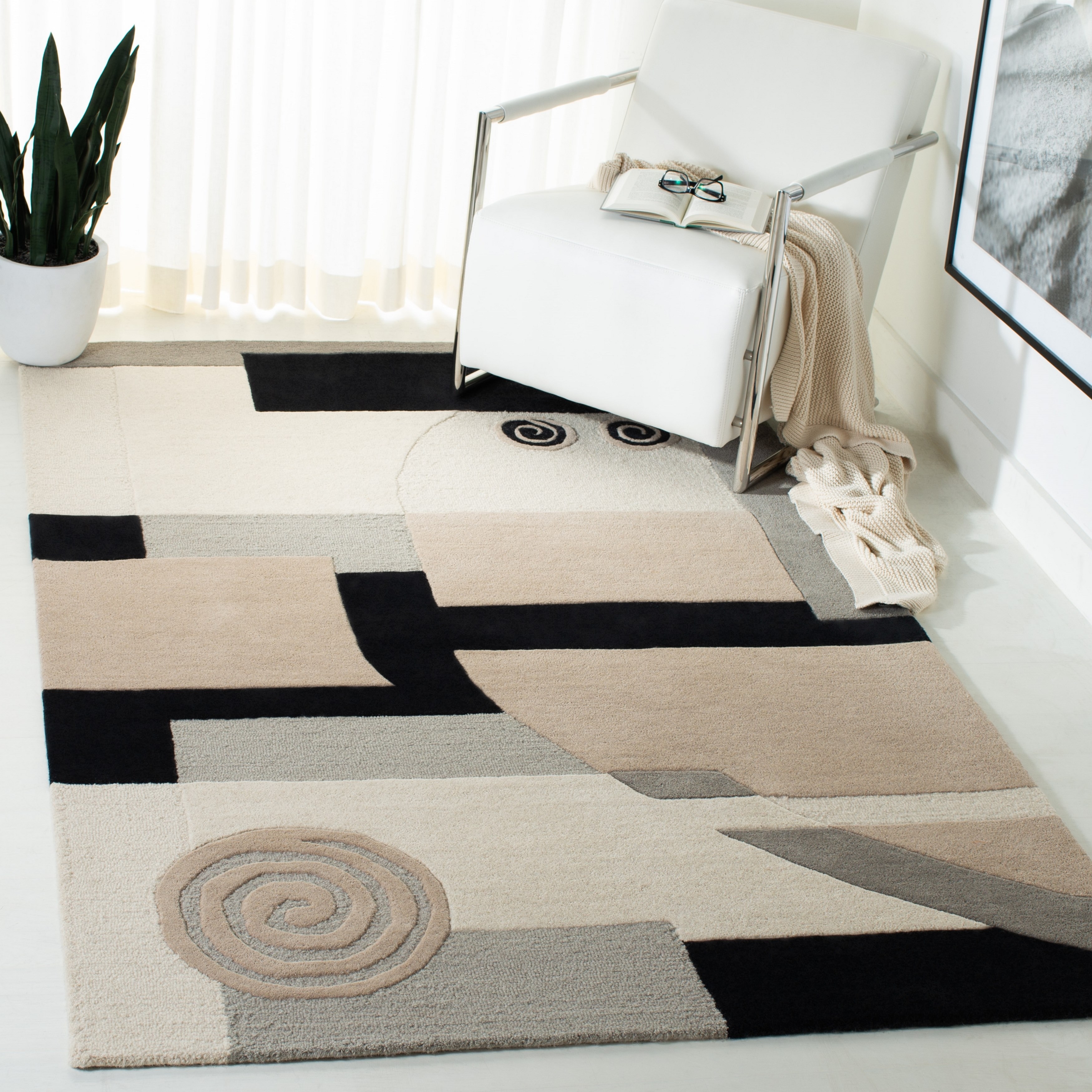 preview thumbnail 30 of 41, SAFAVIEH Handmade Rodeo Drive Ralda Mid-Century Modern Abstract Wool Rug 3'6" x 5'6" - Multi - Rectangle