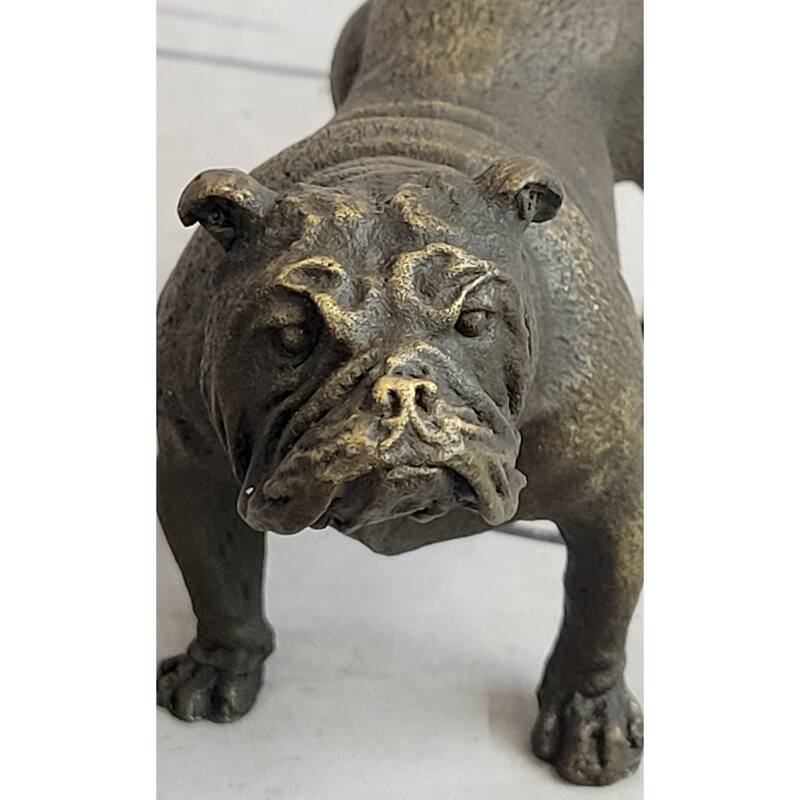 English Imitative BullImitative dog Miniature Bronze Statue Sculpture Figure Figurine Original Art 3 Inches X 6 Inches