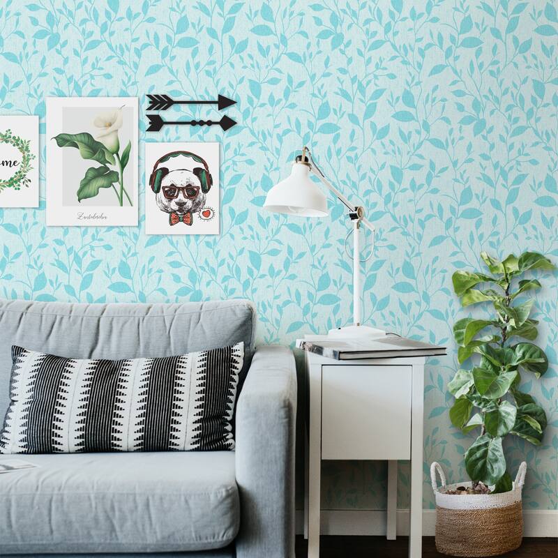 SUSSEXHOME Removable Wallpaper-Waterproof, Strippable, Light Resistance & Cleanable Wall Paper Roll-Wallpaper-Leaves