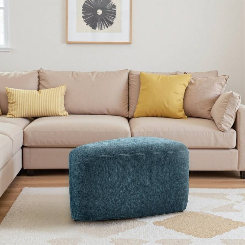 26" Footstools and Ottomans, Modern Fabric Pouf Ottoman