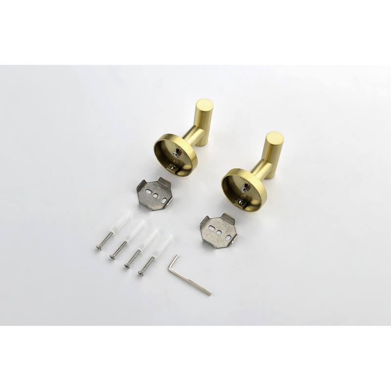 9 Piece Stainless Steel Bathroom Towel Rack Set Wall Mount - Brushed Gold