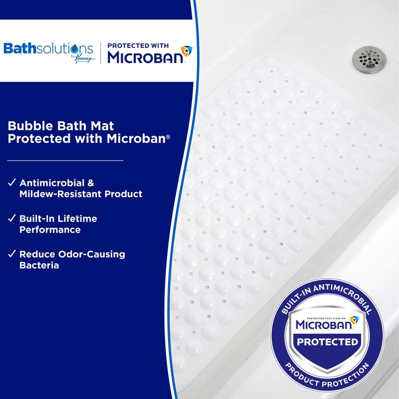 Kenney Microban Protected Bubble Bath Mat, 26.75" L x 14.5" W