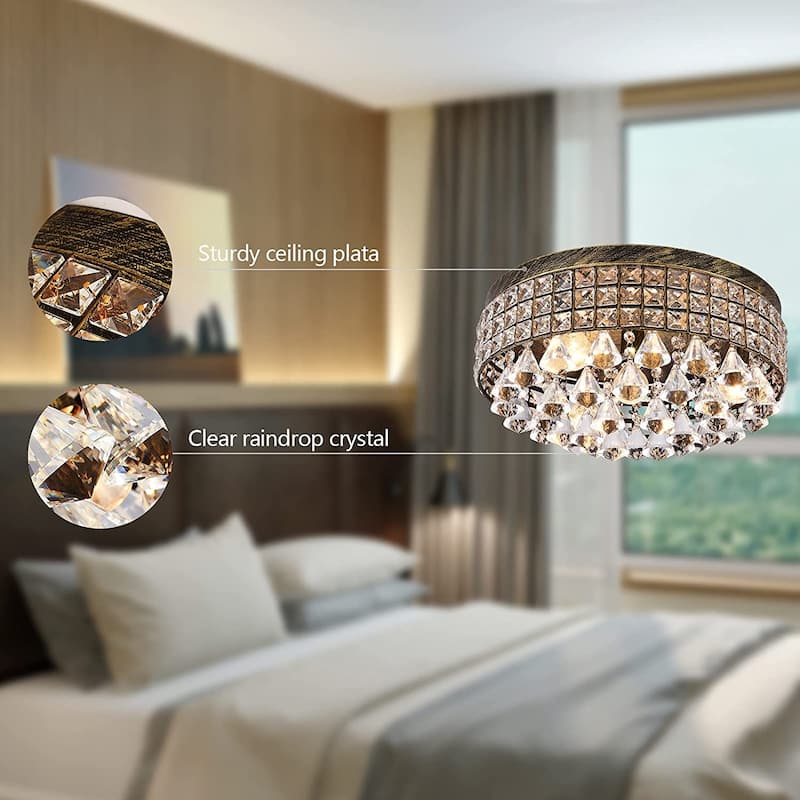 Maxax 4 - Light 15'' Crystal Metal Flush Mount - N/A