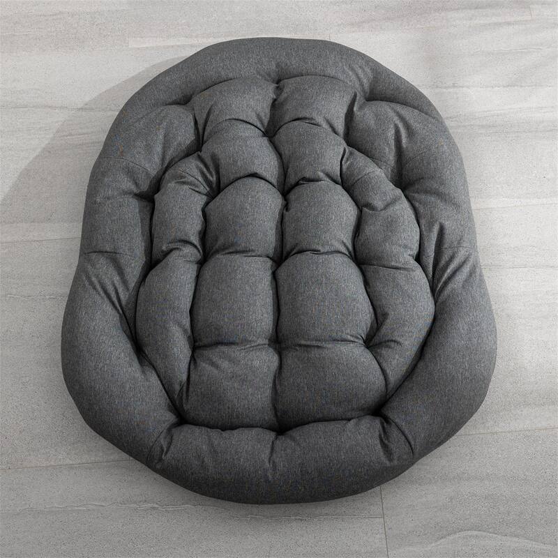 Outdoor Rattan Rocker Recliner Chair with Padded Cushion