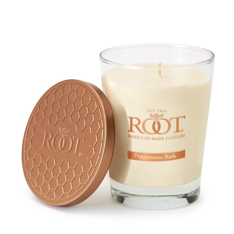 Root Candles Peppermint Bark 10.5 oz Large Veriglass Jar