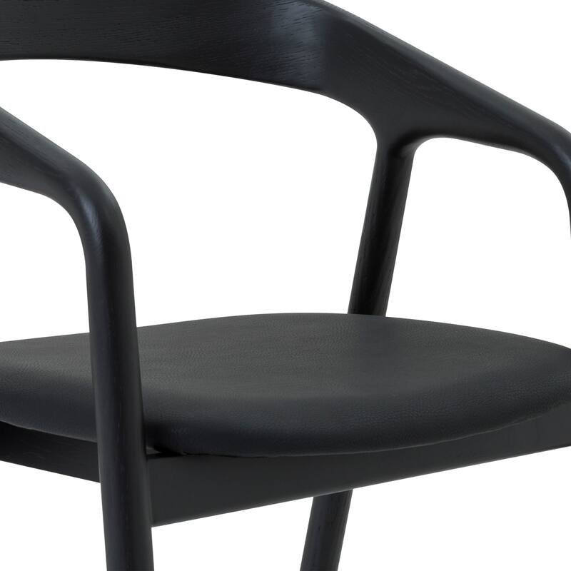 Apache Black Oak Solid Wood and Faux Leather Counter or Bar Stool