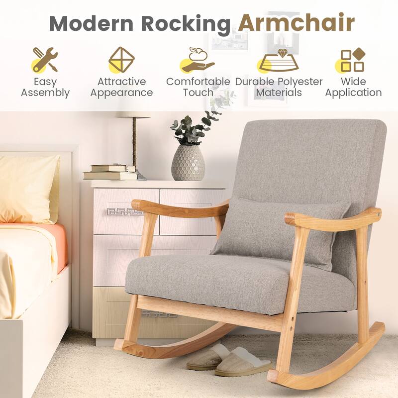 Costway Set of 2 Rocking Chairs with Pillow Rocking Armchairs with - See Details