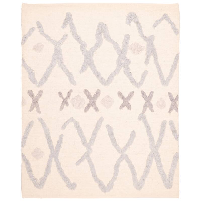 ECARPETGALLERY Hand-knotted Looma Cream Wool Rug - 8'2 x 10'3