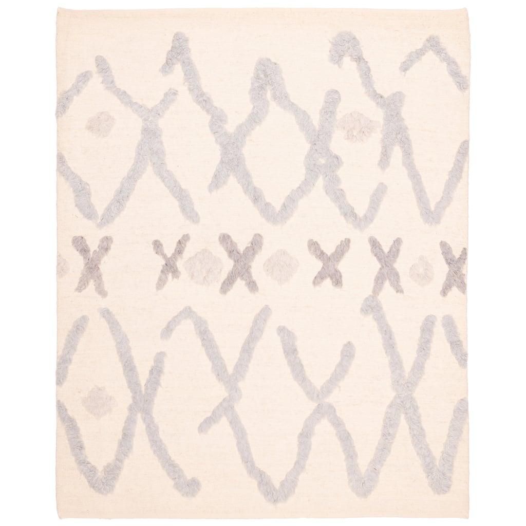 ECARPETGALLERY Hand-knotted Looma Cream Wool Rug - 8'2 x 10'3