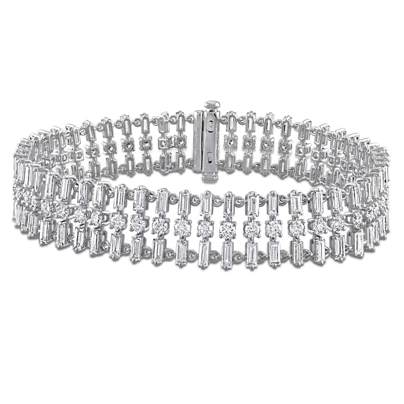 Miadora 10 1/4ct TW Diamond Multi-Row Tennis Bracelet 14k White Gold - 7.25 in