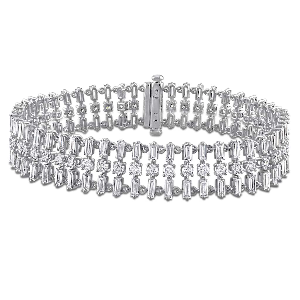 Miadora 10 1/4ct TW Diamond Multi-Row Tennis Bracelet 14k White Gold - 7.25 in
