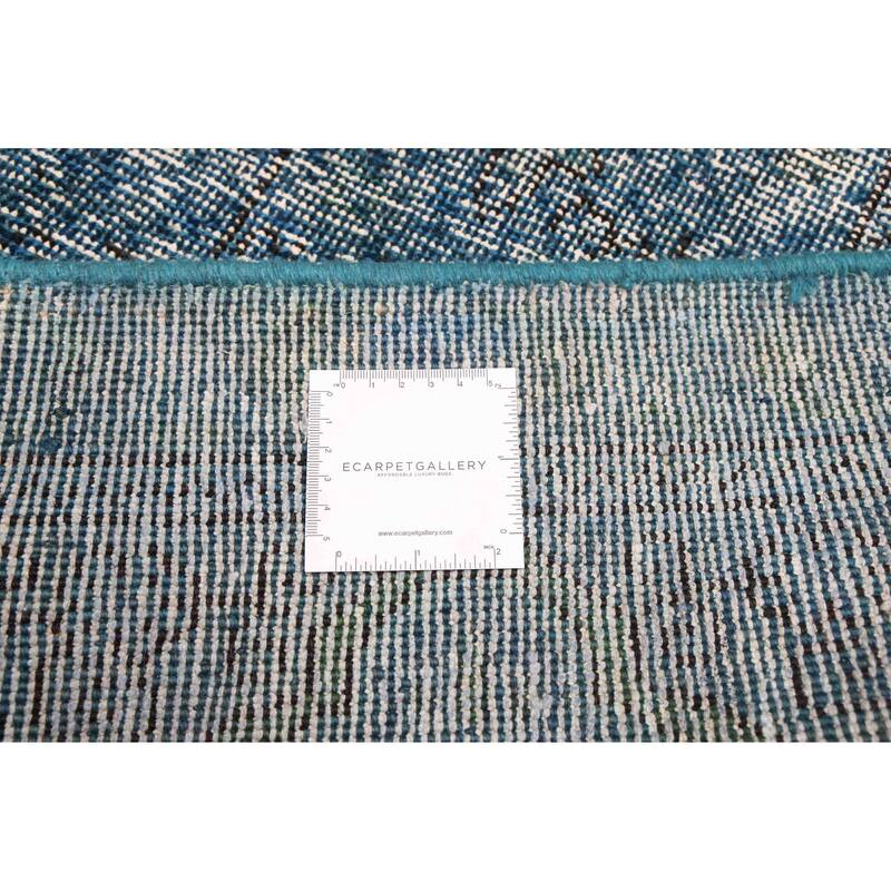 ECARPETGALLERY Hand-knotted Color Transition Dark Blue Wool Rug - 6'7 x 9'3