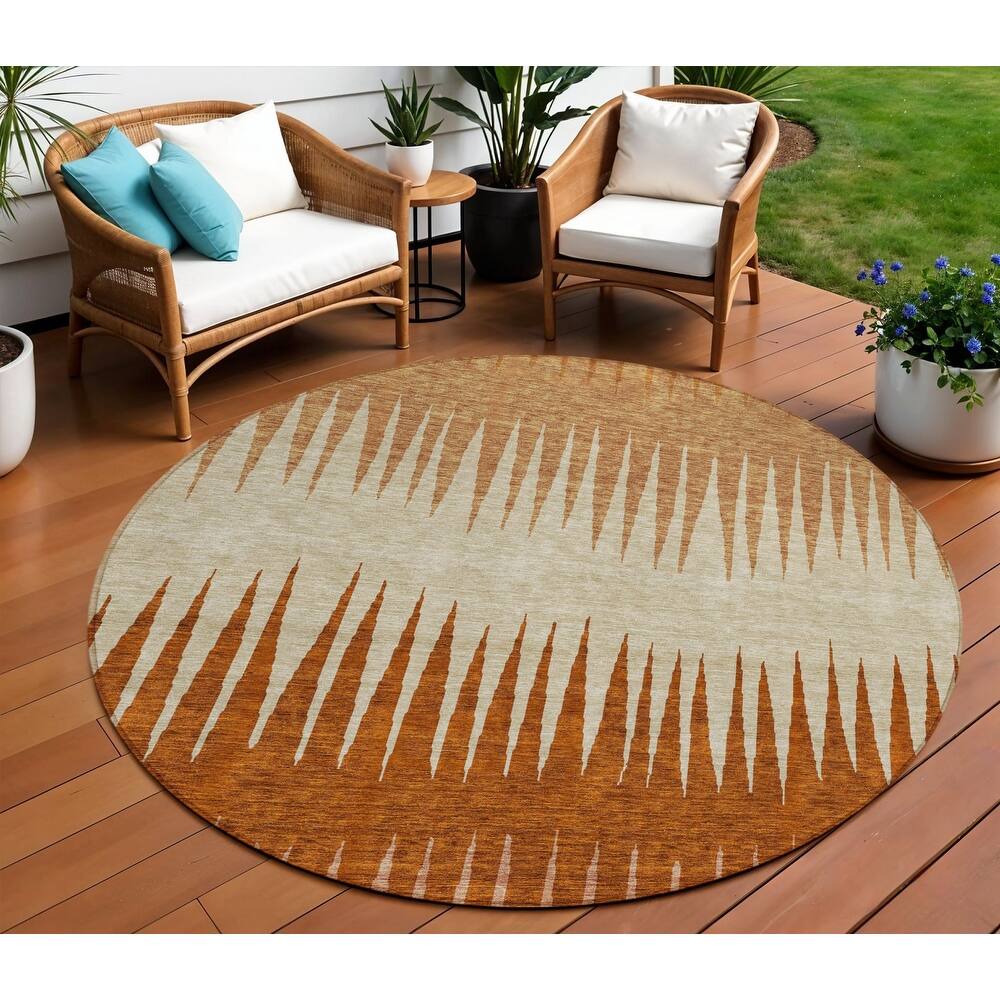 HomeRoots Striped Transitional Rectangle Outdoor Rug