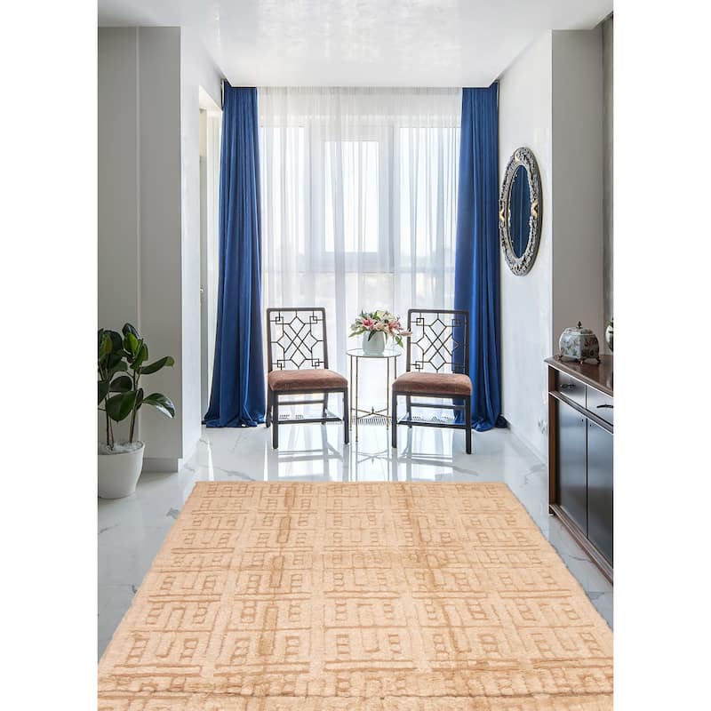 ECARPETGALLERY Hand-knotted Tangier Cream Wool Rug - 9'8 x 13'7