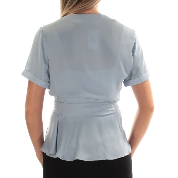 women's short sleeve wrap top