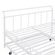 preview thumbnail 4 of 9, White Full Day Bed with Trundle Bed Twin, Metal Daybed with Trundle Twin Size and Curved Handle Headboard, Space Saving Daybed
