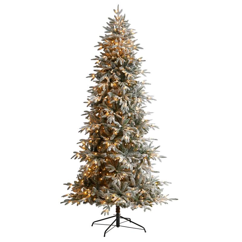 Artificial Christmas Tree 8.5Ft with Lights - Holiday Spruce Tree, Bendable Branches, Festive Decor - Green - 102