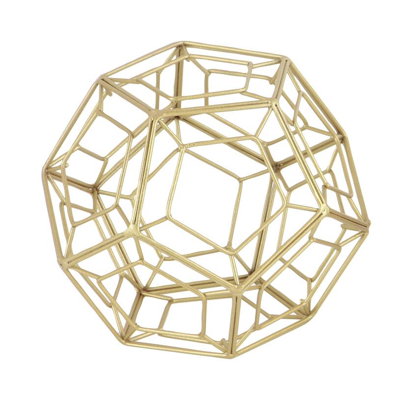 Metal Geometric Sculpture - Set of 2 Gold - Roche River Decor