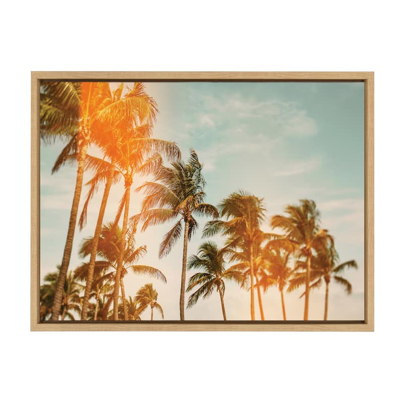 Kate and Laurel Sylvie Miami Breeze Framed Canvas by Alicia Bock
