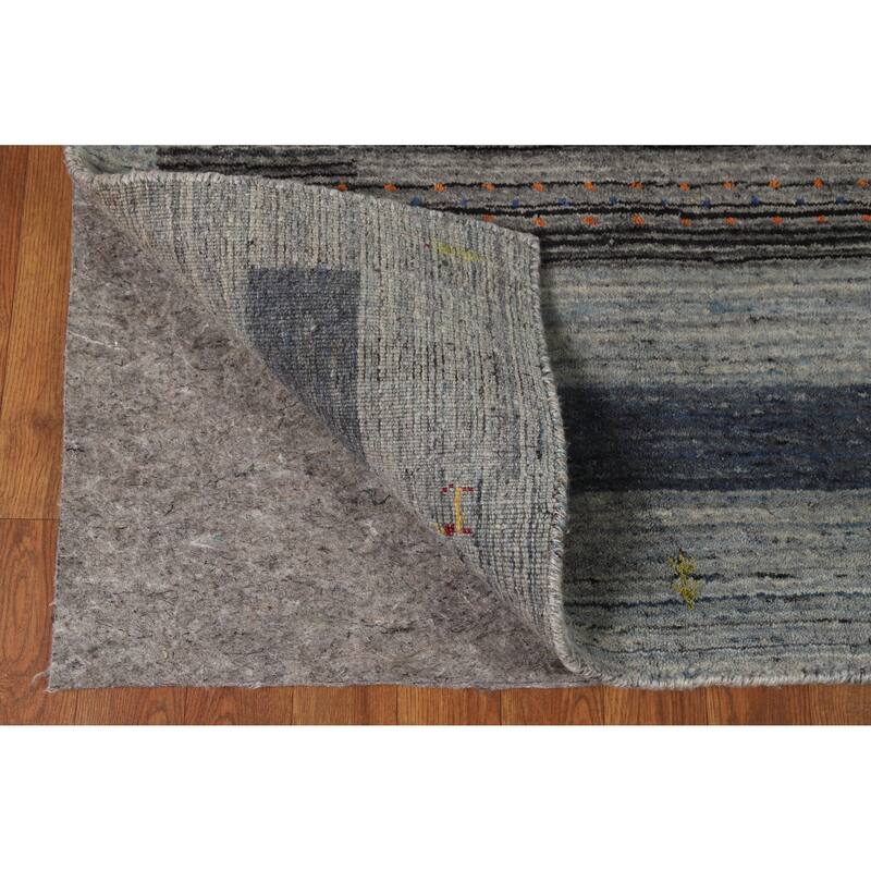 Hand Knotted Oriental 100% Wool Carpet Tribal Tribal Greys & Charcoal Gabbeh Area Rug - 5' 11'' X 4' 1''