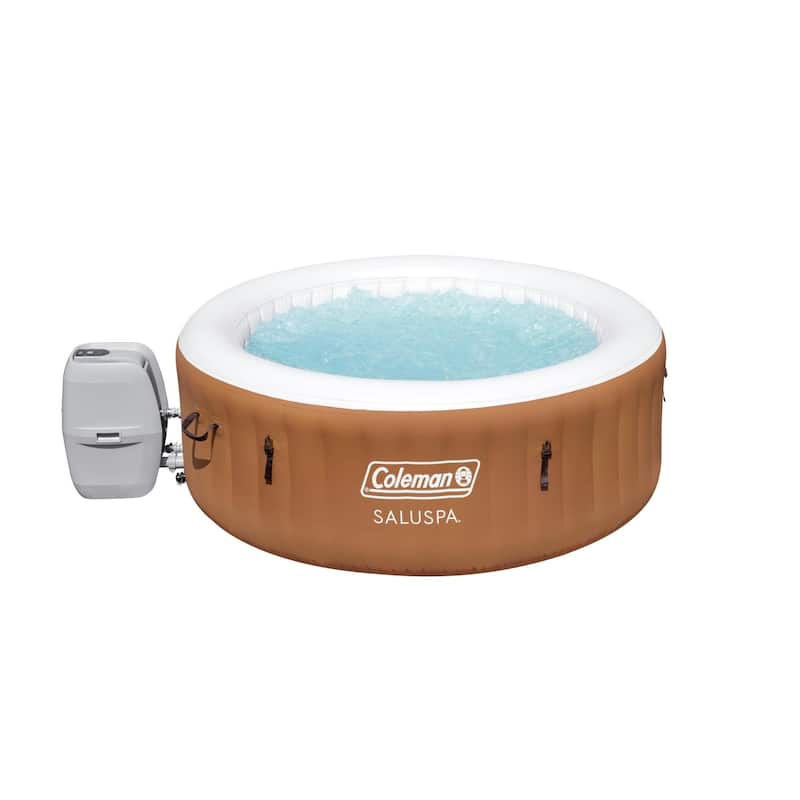 Coleman SaluSpa Ponderosa AirJet Inflatable Round Hot Tub with 120 Jets, Orange - 71in. X 26in.
