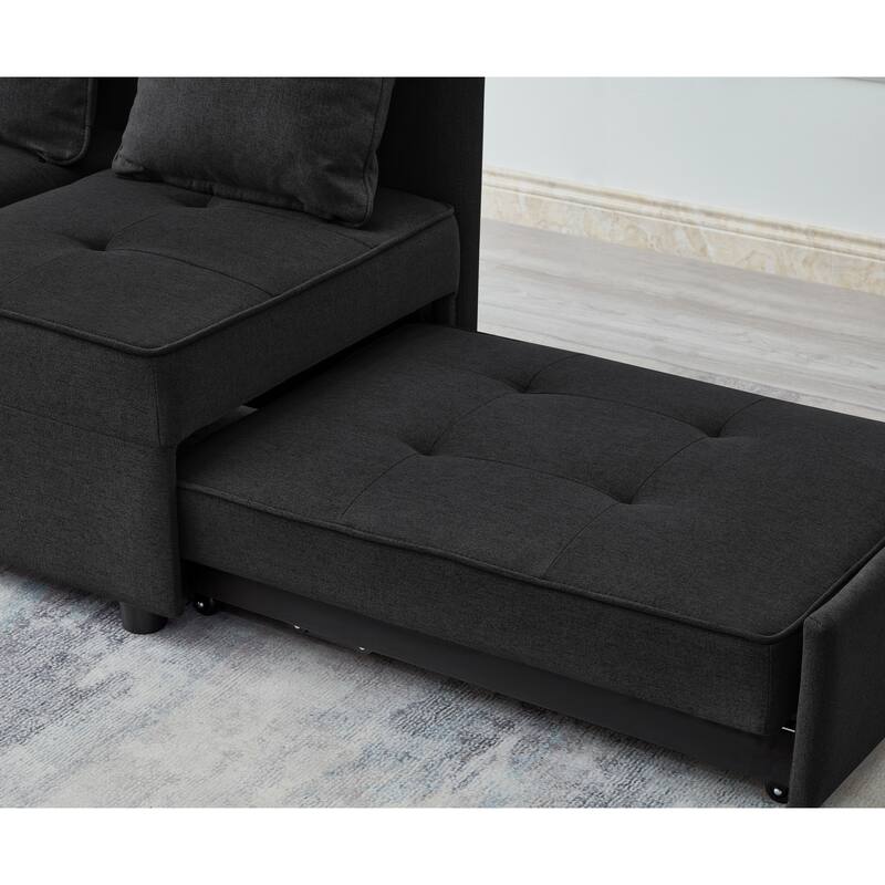 4 in 1 Convertible Recliner Couch Sleeper Sofa