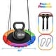preview thumbnail 4 of 7, Trekassy 40" LED Saucer Swing 700lbs Outdoor Backyard Tree Swing for Kids and Adults - Red