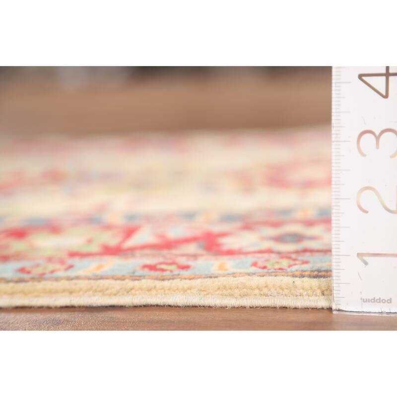 Geometric Yellow Kazak Accent Rug Handmade Traditional Wool Carpet - 2'8" x 4'0"