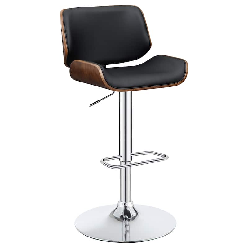 Folsom Adjustable Height Pedestal Base Bar Stool - Black