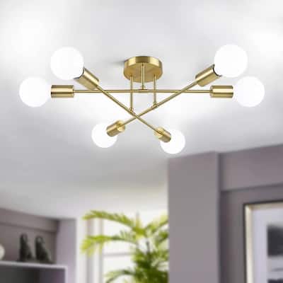 6-Light Industrial Ceiling Lights Fixture