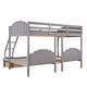 preview thumbnail 25 of 38, Simple Full Over Twin & Twin Triple Bunk Bed With Drawers and Guardrails