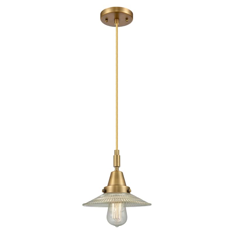 Innovations Lighting Downtown Urban - Caden Halophane - 1 Light 9" Cord Hung Mini Pendant - Brushed Brass/Clear Halophane Shade