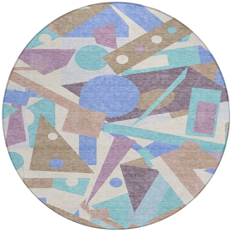 HomeRoots Geometric Modern Rectangle Outdoor Rug