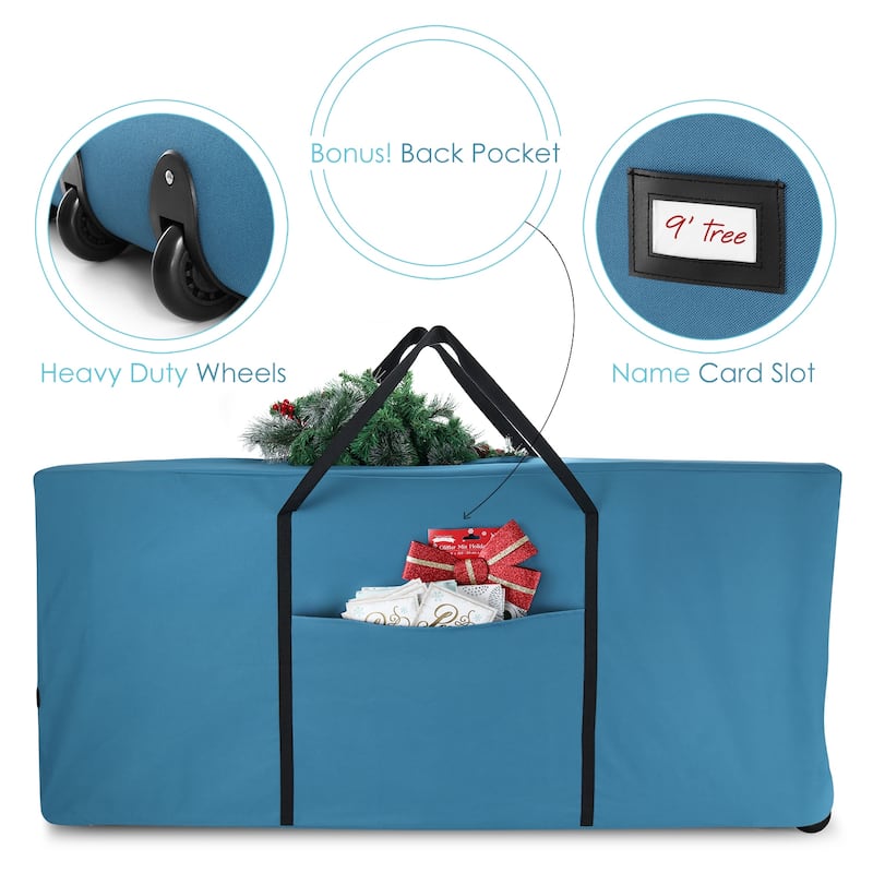 Empyrean Waterproof Christmas Tree Storage Bag for Holiday - Artificial Christmas Tree Box with Handles & Sleek Dual Zipper