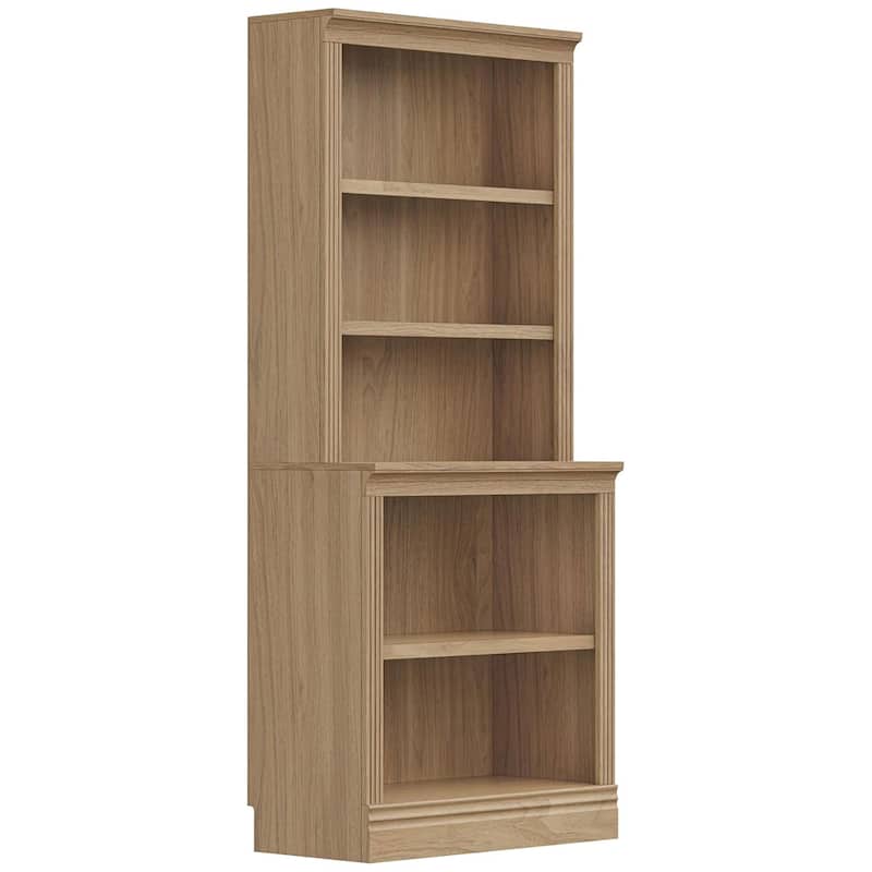 VAUXHILL & CO. Halston Multi-Depth Bookcase, Adjustable Shelving Unit, Oak - 72.75