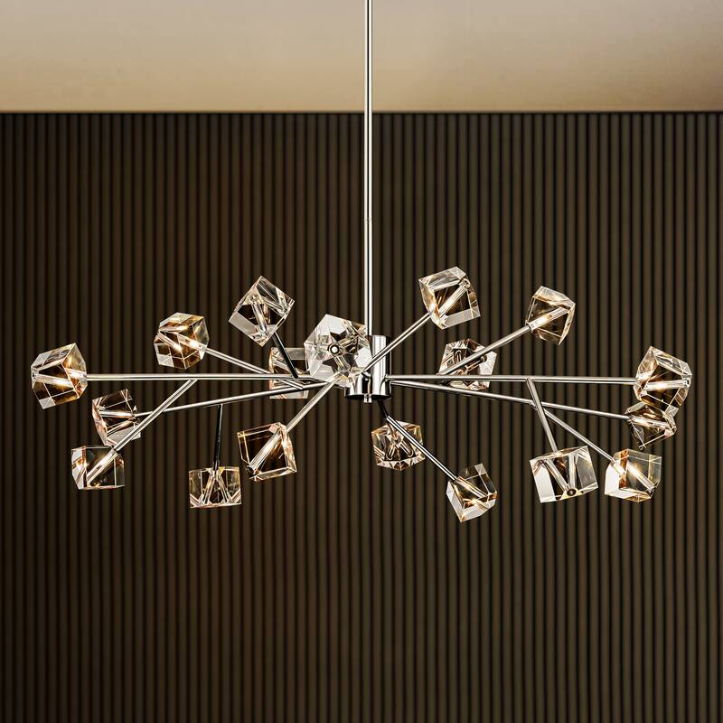 Black or Gold Big Large Modern Sputnik Crystal Chandelier for Living/ Dining Room/ Bedroom/ Foyer/ Kitchen