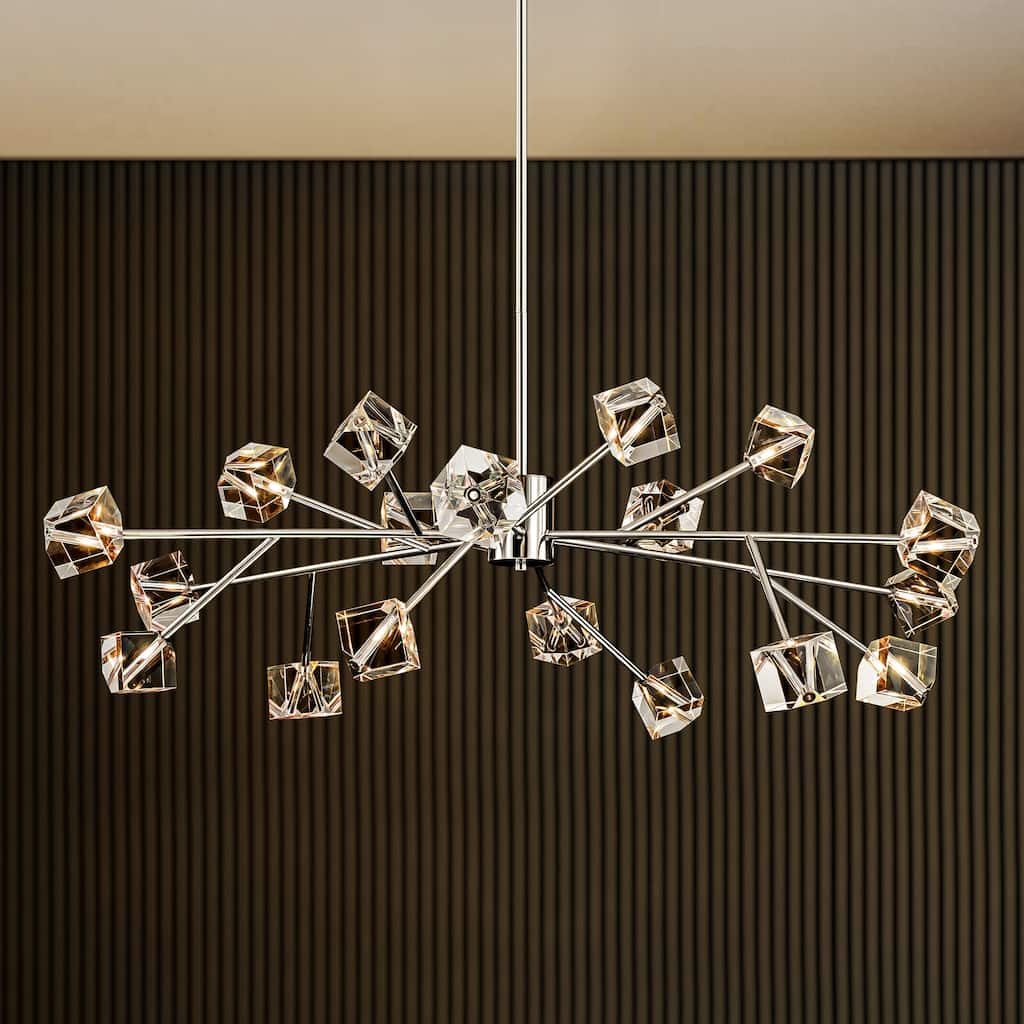Black or Gold Big Large Modern Sputnik Crystal Chandelier for Living/ Dining Room/ Bedroom/ Foyer/ Kitchen
