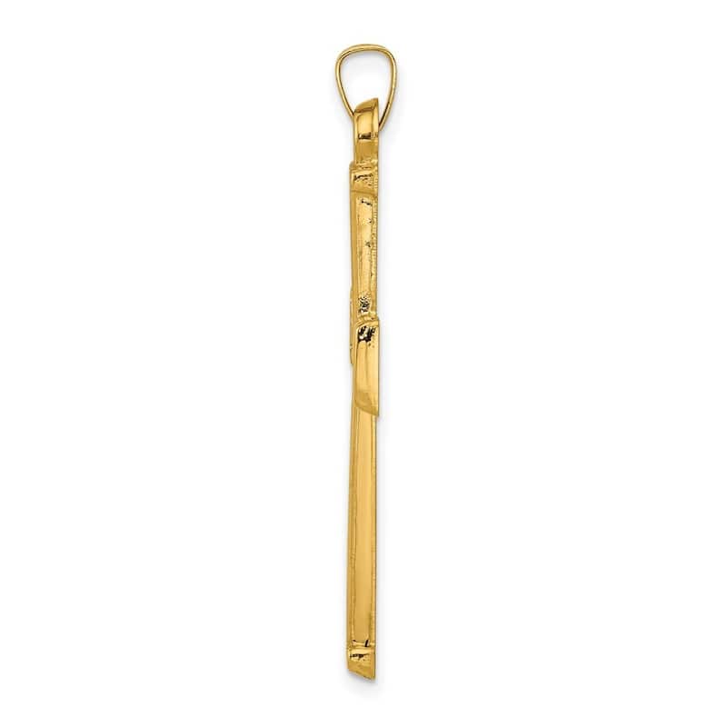 Curata 14k Yellow Gold Polished 18" Hollow Cross Pendant Necklace - 23.2x39.9mm