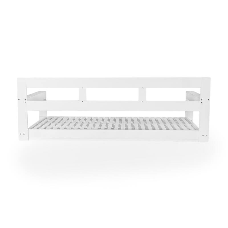 Patio Wood Twin Size Swing Bench with Hanging Ropes(No Cushion,Pillow)